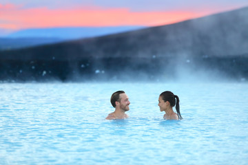 Iceland hot spring geothermal spa romantic couple