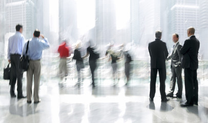 Fototapeta premium abstakt image of people in the lobby of a modern business center