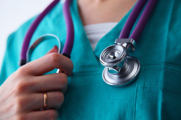 Closeup portrait of a  doctor with stethoscope