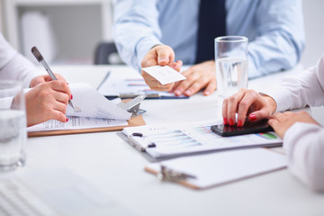 Group of business people working together in office