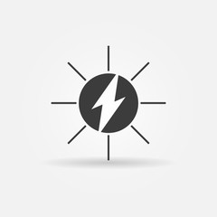 Solar energy black vector icon