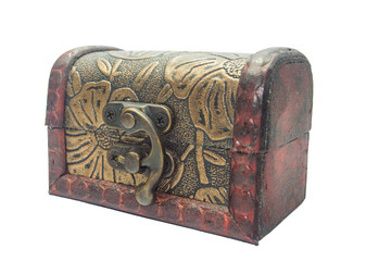 The closed chest box isolated