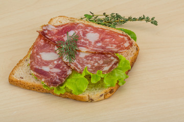 Salami sandwich
