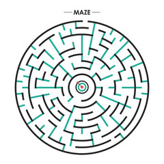 modern circular maze with dartboard