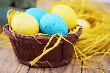 basket with large eggs