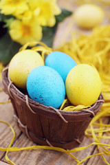 Easter eggs in the basket