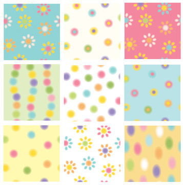 Vector floral seamless patterns.