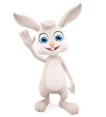 Fototapeta na wymiar Easter Bunny with saying hi pose
