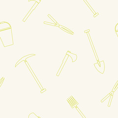 Seamless background with garden instrument