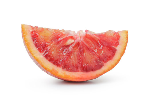 Segment Of Ripe Blood Red Orange Isolated