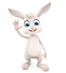 Easter Bunny with saying hi pose