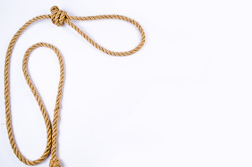 Hanging noose on white background - 79777307