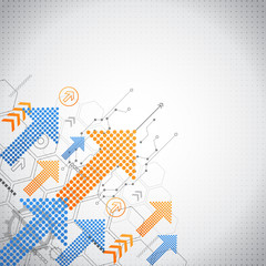 Fototapeta premium Abstract background with technology elements. vector