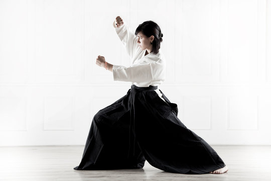 beautiful woman practicing Aikido  6