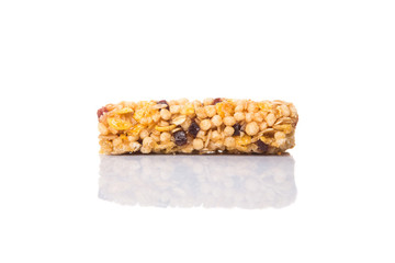 Cereal bar over white background