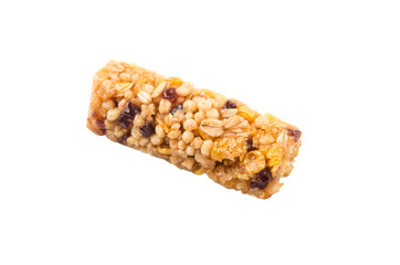 Cereal bar over white background