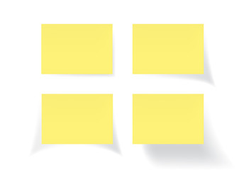 Set of Yellow stick note isolated on white background, vector