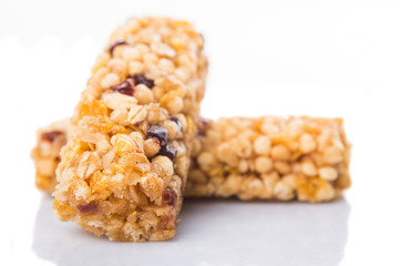 Cereal bar over white background