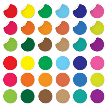 Set of Round stickers. Circle labels with shadows, Vector