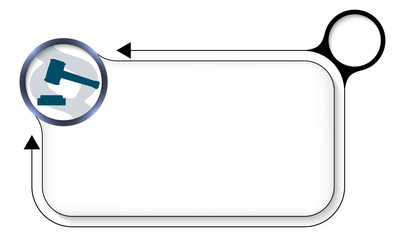 frame for any text with law symbol and arrow