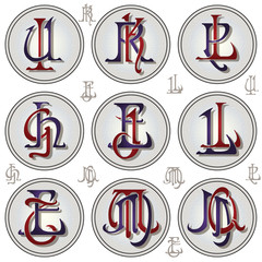 Set letters for corporate identity and product design