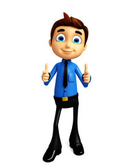 Businessman with thumbs up pose