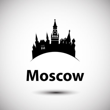 Vector silhouette of Moscow, Russia