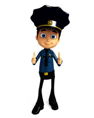 Policeman with pointing pose