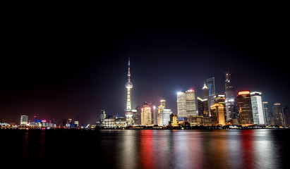 Obraz na płótnie Canvas Shanghai city with bright lights