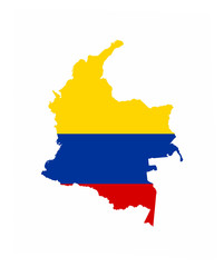 Obraz premium colombia flag map