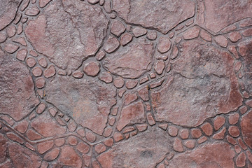 Abstract red concrete footpath.