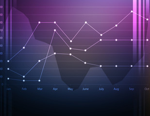 Background with a large schedule consisting of three curves