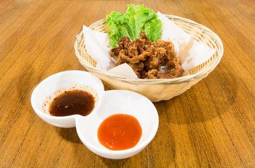 deep fried pork tendons with delicious tast