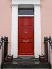 Red front door