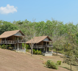 Fototapeta na wymiar Resort house on the mountain in Thailand