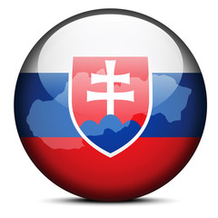 Map on flag button of Slovak Republic