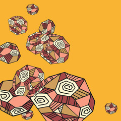 Abstract Pattern With Freehand Drawing Polygons. 