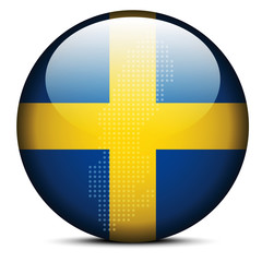 Map with Dot Pattern on flag button of Kingdom Sweden