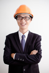 Happy young asian engineer