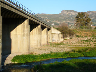 Fototapeta na wymiar Road bridge over Guadalhorce River