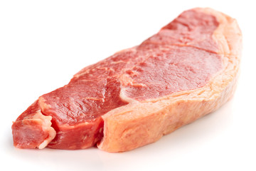 New York steak isolated on white