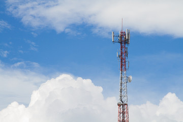 Telecom tower in blue sky