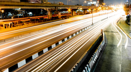 Light trails on the street