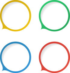 Set of simple circular speech bubbles