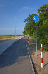 Asphalt bicycle path in Poland .