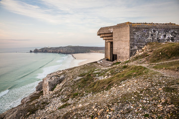 Fototapeta na wymiar Coastal WWII Landmark in France