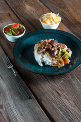 Spice beef with rice