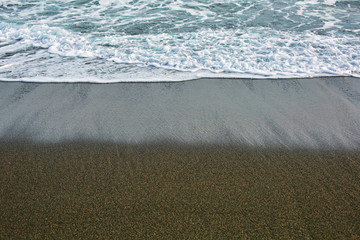 black sand beach
