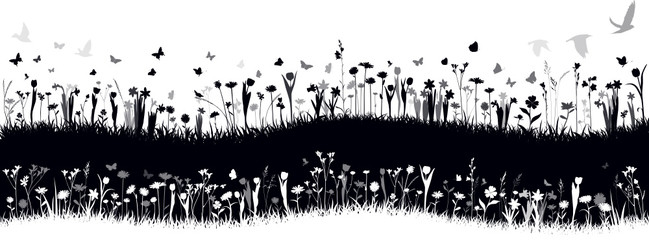 Blumenwiese Frühlingswiese Vektor Hintergrund