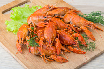 Boiled crayfish